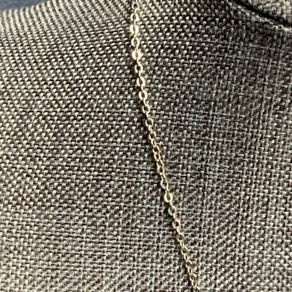 Swirled Pendant Necklace 16 In White Pearl Dangle Delicate Silver Chain Vintage - Picture 3 of 5